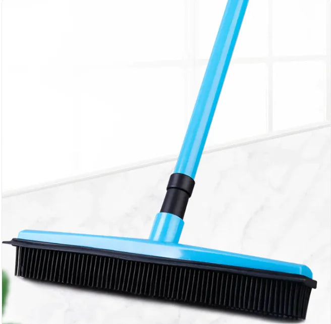 Multi-Surface Rubber Broom – Pet Hair Remover for Carpets & Hard Floors