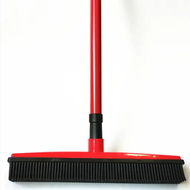 Multi-Surface Rubber Broom – Pet Hair Remover for Carpets & Hard Floors